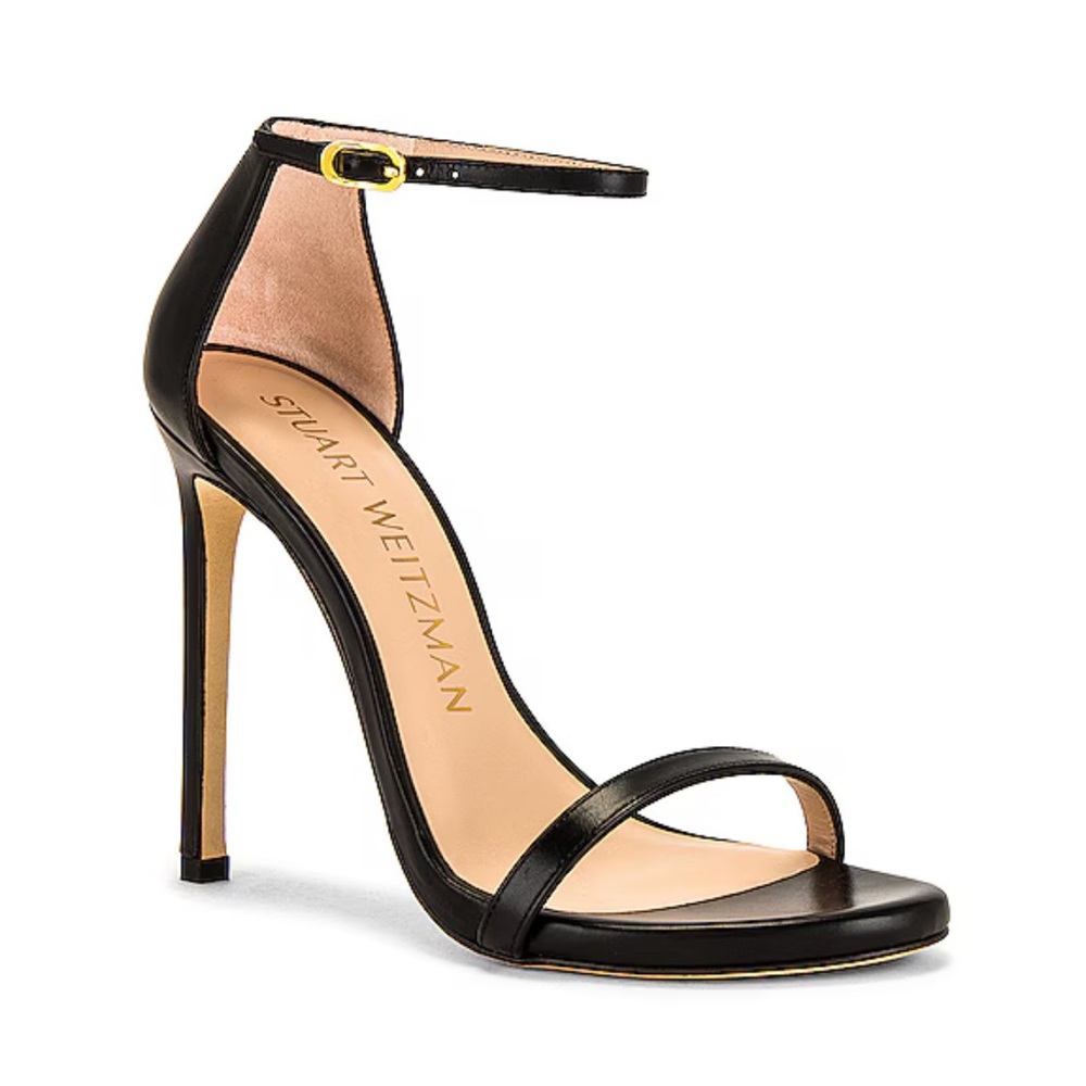 NWT Stuart Weitzman Nudist Heel in Black Patent, Size 8.5